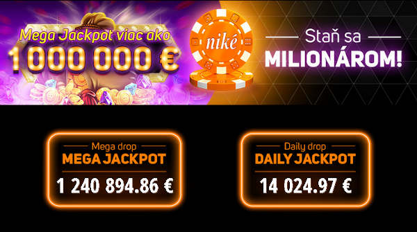 Mega Jackpot v NIKe kasino uz 1.200.000 Eur| Hrajte s Nike Kasinom o milion eur