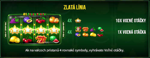 81 joker fruits zlata linia