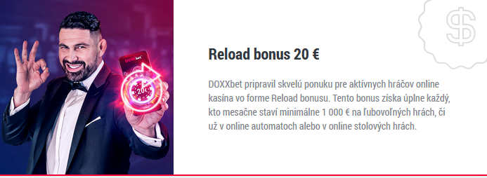  Doxxbet kasino bonus reload |registrujte sa a berte bonus Doxxbet kasino slovenkeho online kasina