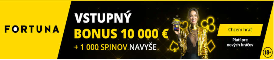Fortuna bonus 10.000 € plus 1000 free spinov
