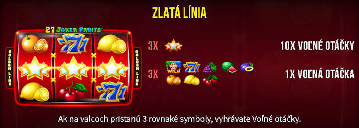 27 joker fruits zlata linia