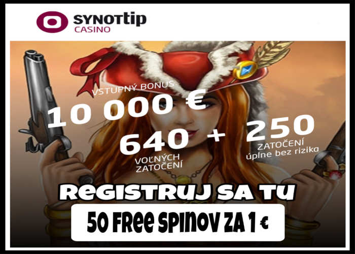Bonusy Synot TIP 50 Free spinov