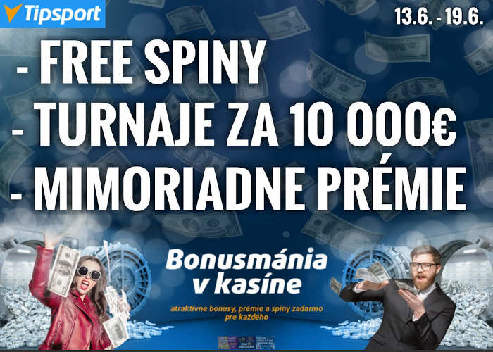 Bonus mánia v Tipsport casino Free spiny