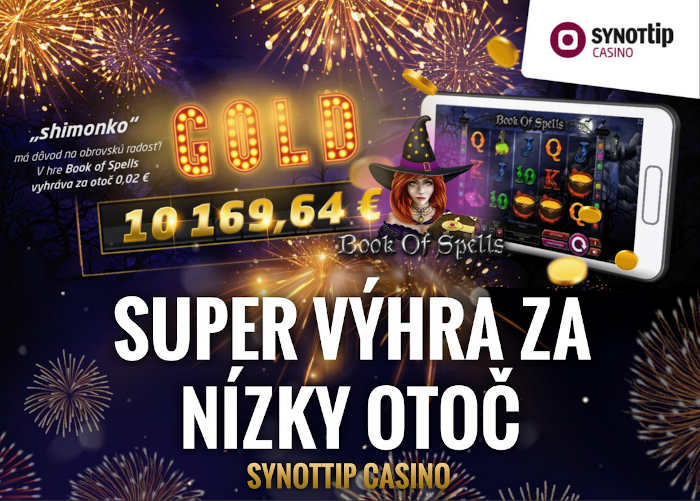 Synot Tip casino výhra v jackpote