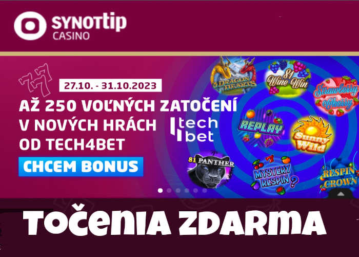 Synot tip casino free spiny tech4bet novinky