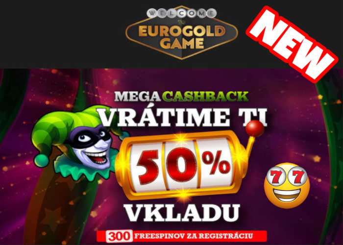 Eurogold casino cashback 50 % zdarma