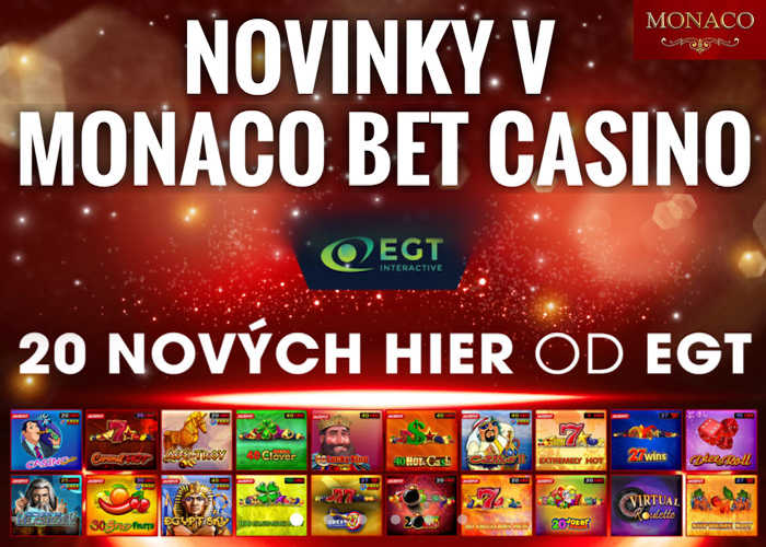 Monaco bet kasino novinky EGT automaty a SMS platba