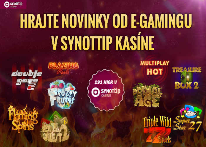 Egaming novinky hracie autoamty Synot tip kasinio