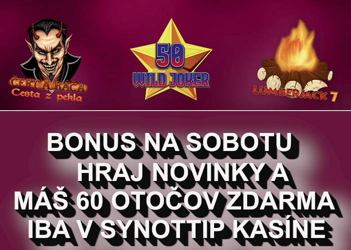 Synot kasino bonus na sobotu | Získajte otoče zdarma v Synot kasine