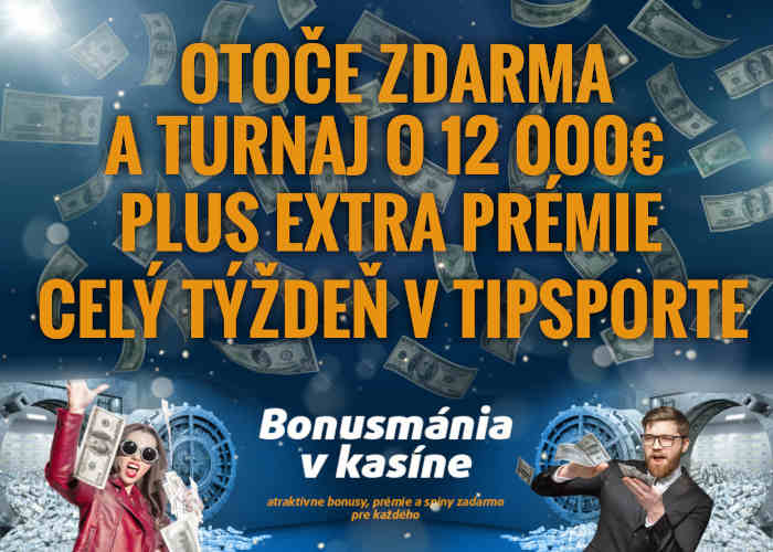 Bonusy v Tipsport kasíno na celý týždeň