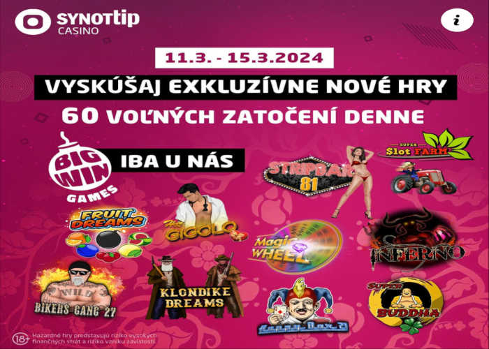 Free spiny Big WIN Synot tip casino