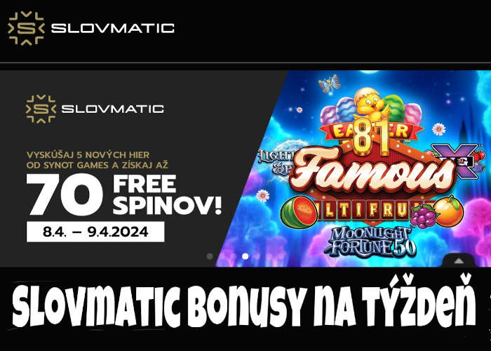 slovmatic casino bonusy na týždeň