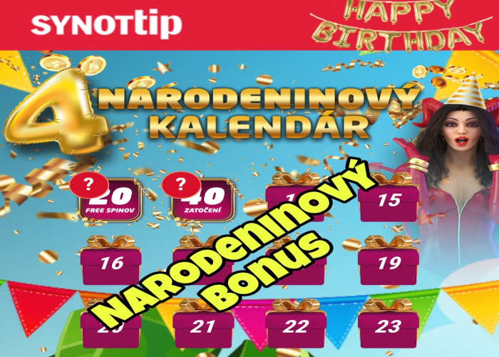 Narodeninový bonus Synot tip casino